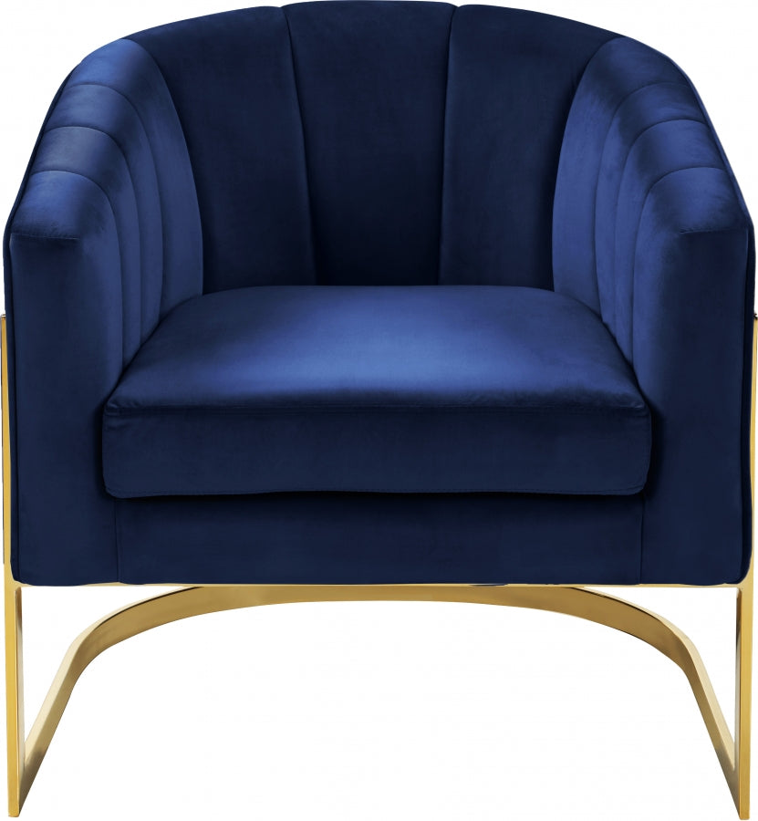Chaise d'appoint en velours Carter