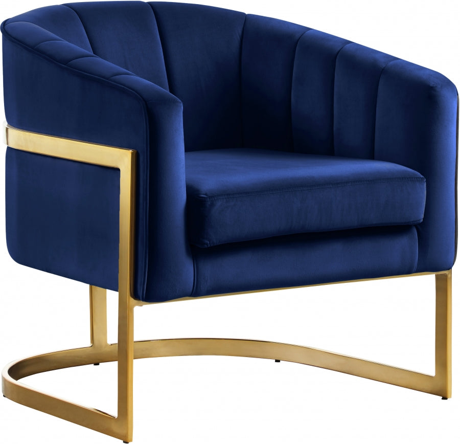 Chaise d'appoint en velours Carter