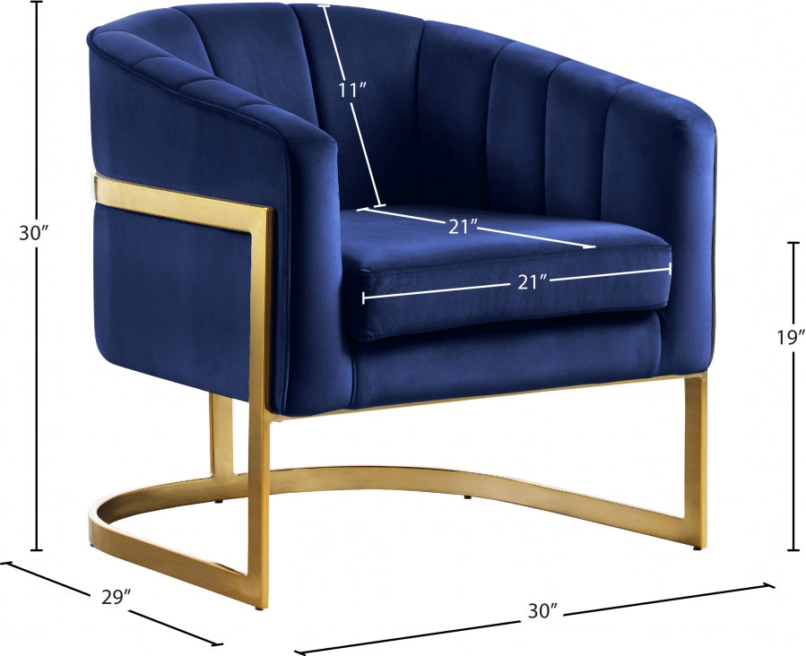 Chaise d'appoint en velours Carter