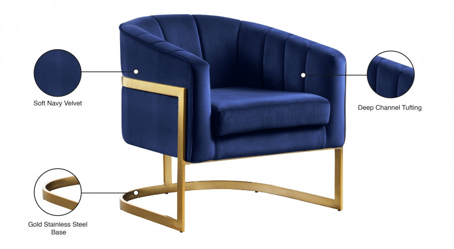 Chaise d'appoint en velours Carter