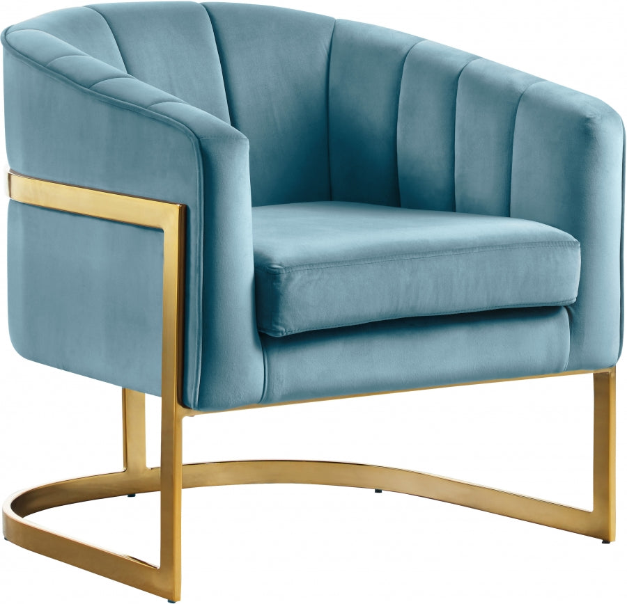 Chaise d'appoint en velours Carter