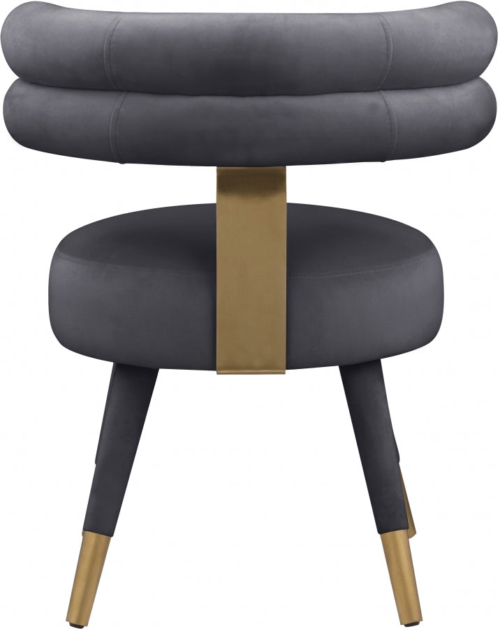 Chaise de salle à manger en velours Fitzroy