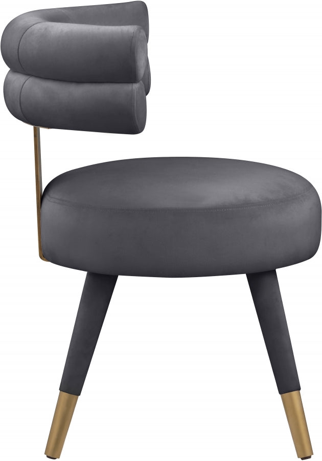 Chaise de salle à manger en velours Fitzroy