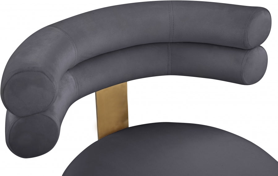 Chaise de salle à manger en velours Fitzroy
