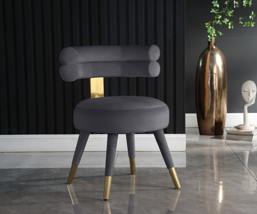 Chaise de salle à manger en velours Fitzroy