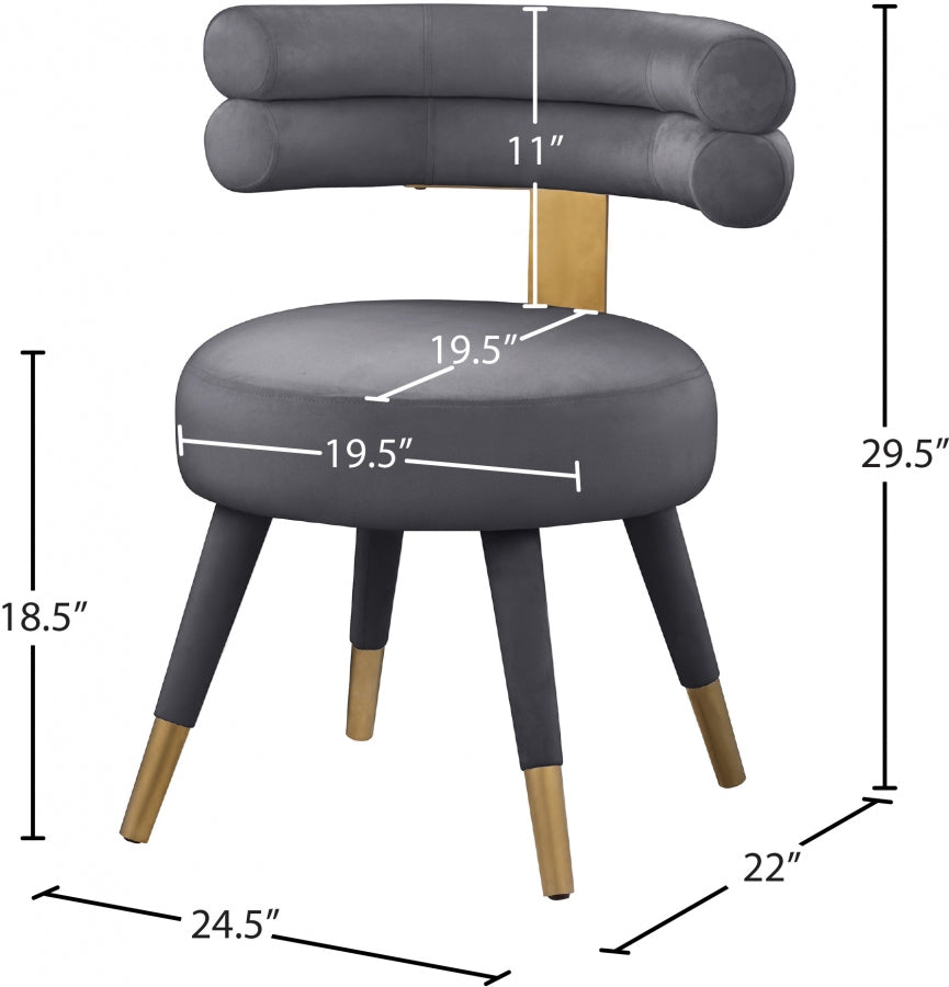 Chaise de salle à manger en velours Fitzroy