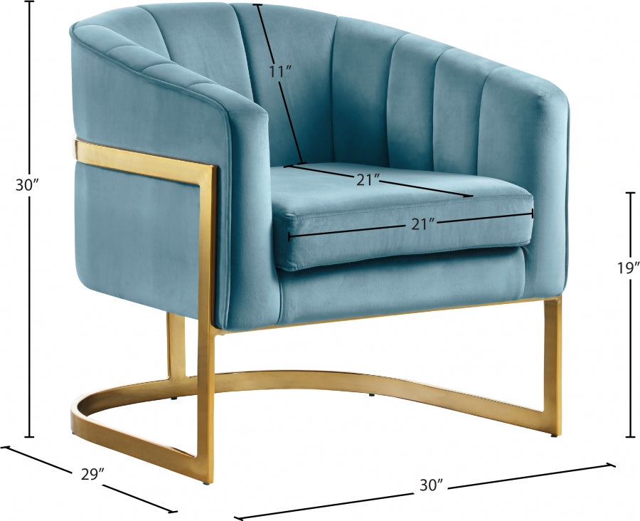 Chaise d'appoint en velours Carter