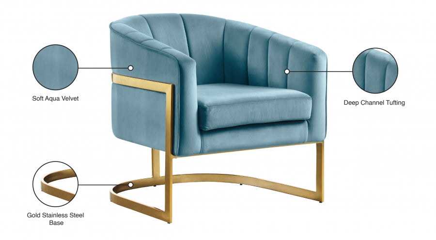 Chaise d'appoint en velours Carter