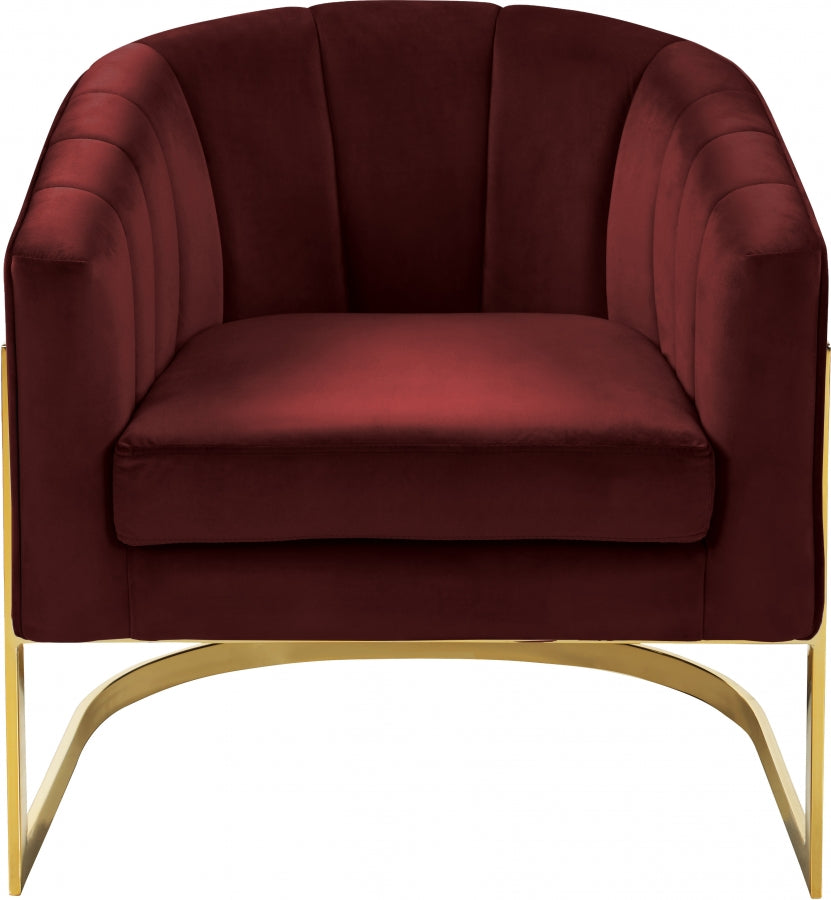 Chaise d'appoint en velours Carter