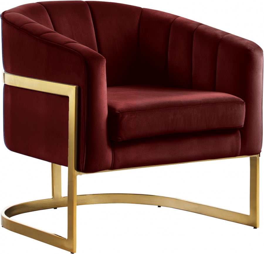 Chaise d'appoint en velours Carter
