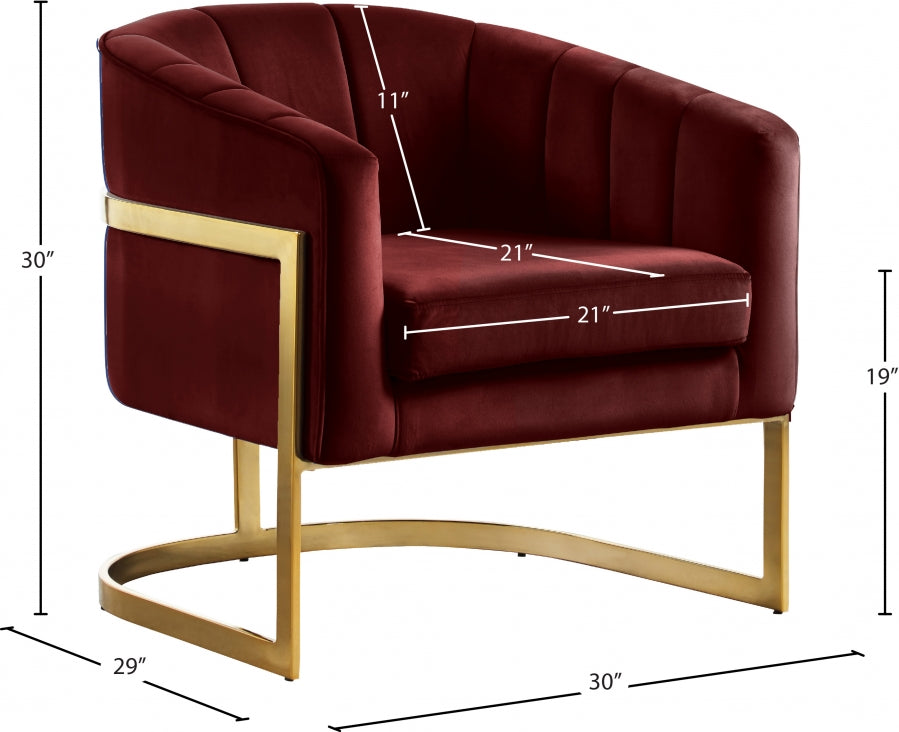 Chaise d'appoint en velours Carter