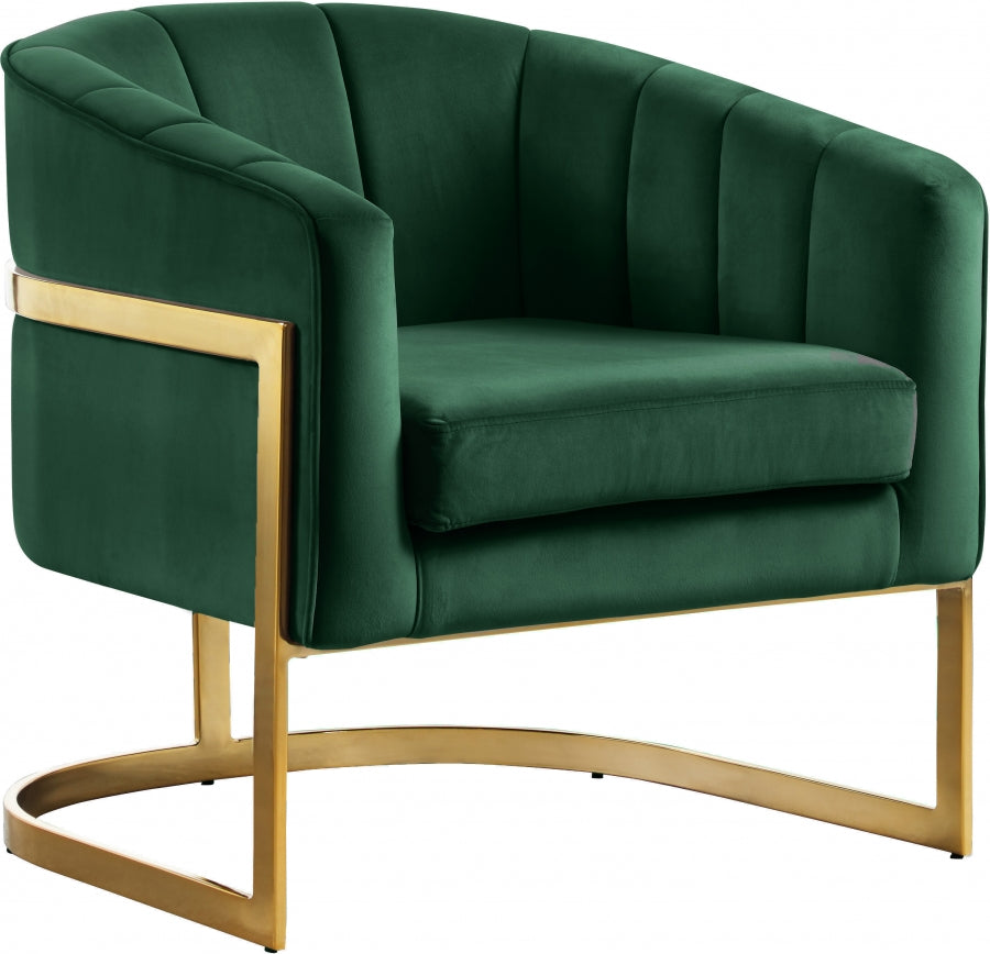 Chaise d'appoint en velours Carter