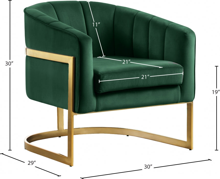 Chaise d'appoint en velours Carter