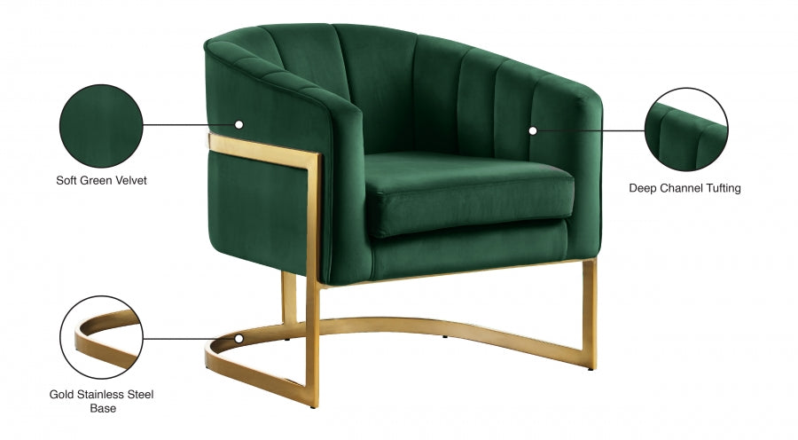 Chaise d'appoint en velours Carter