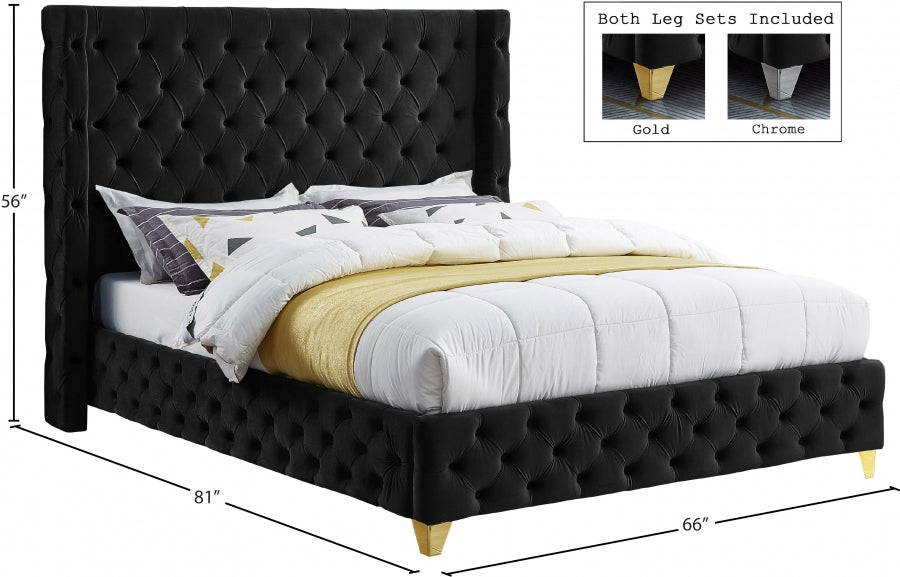 Lit en velours Savane