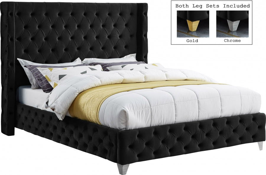 Lit en velours Savane