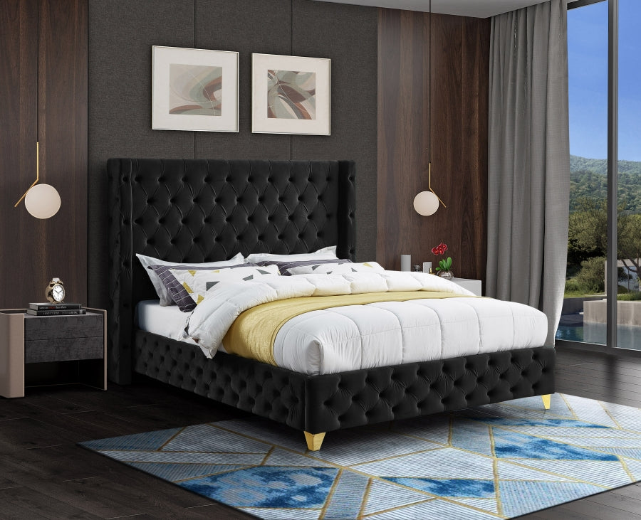 Lit en velours Savane