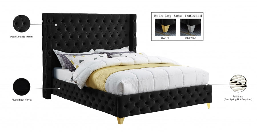 Lit en velours Savane