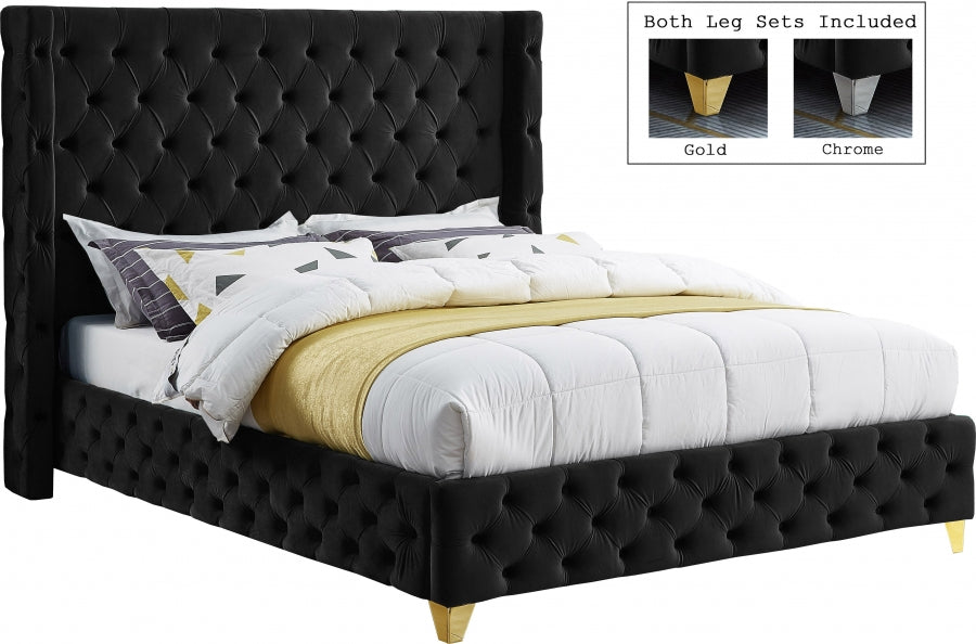 Lit en velours Savane