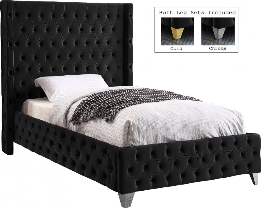 Lit en velours Savane