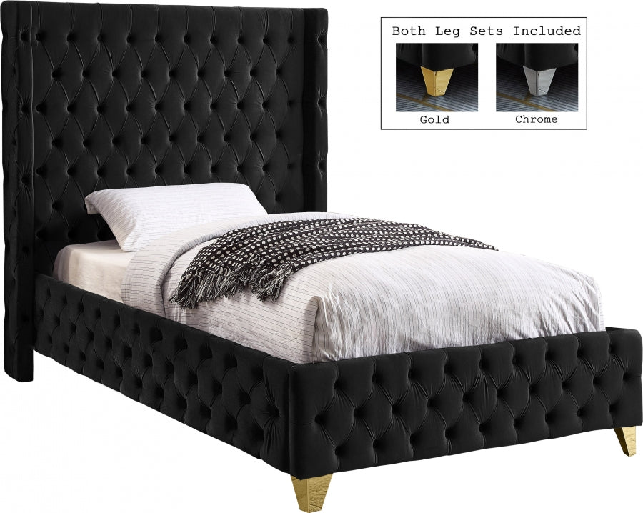 Lit en velours Savane