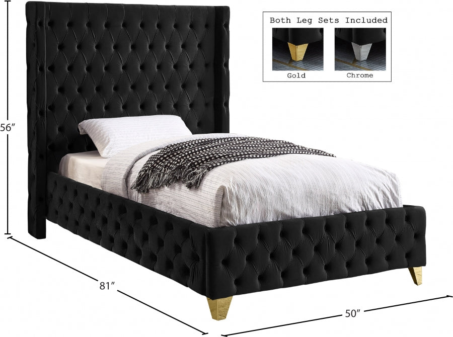Lit en velours Savane
