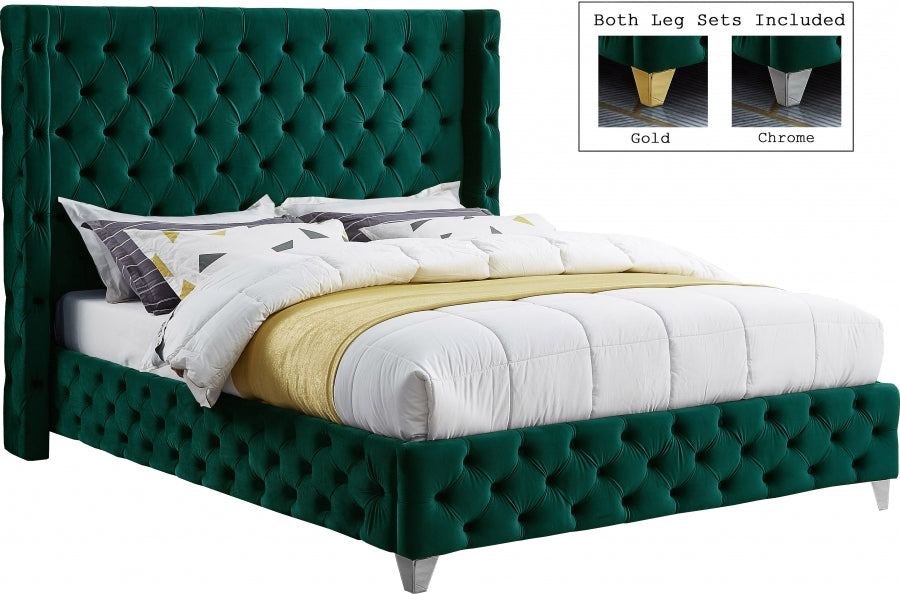 Lit en velours Savane