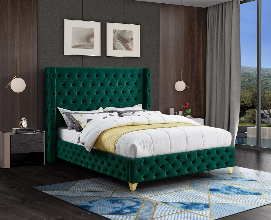 Lit en velours Savane