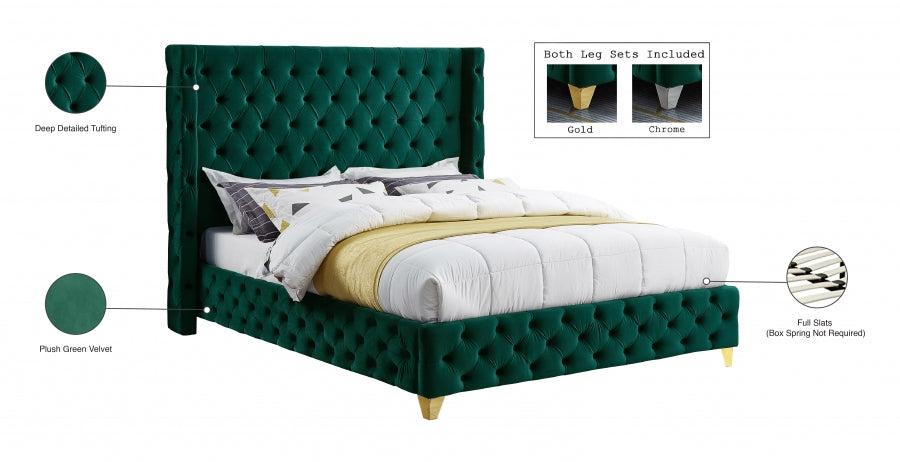 Lit en velours Savane