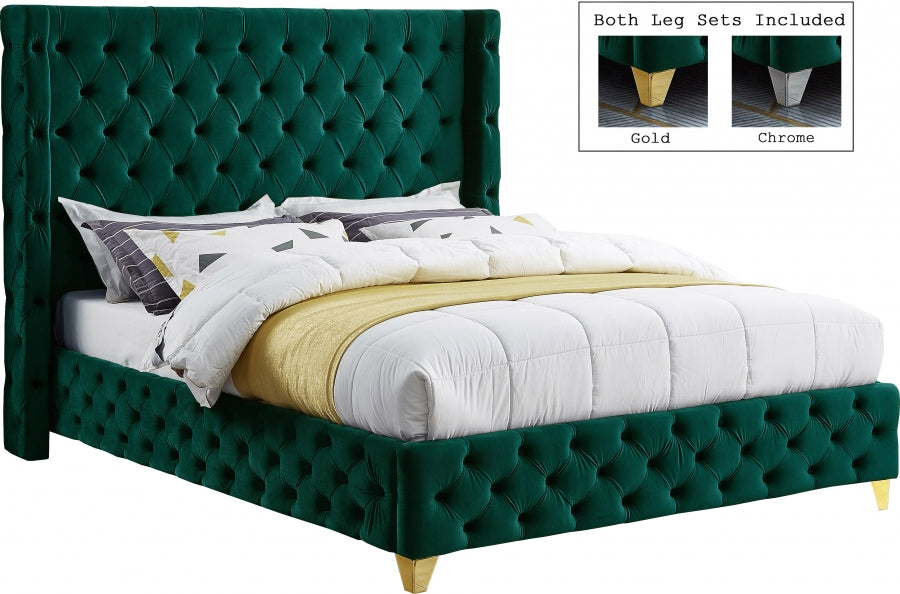 Lit en velours Savane