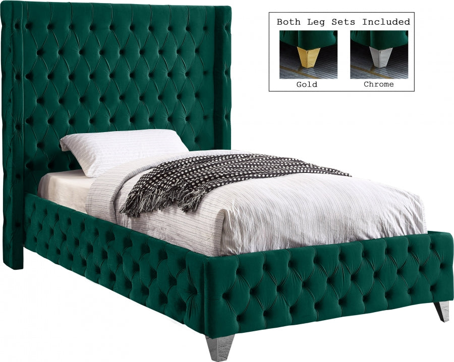 Lit en velours Savane