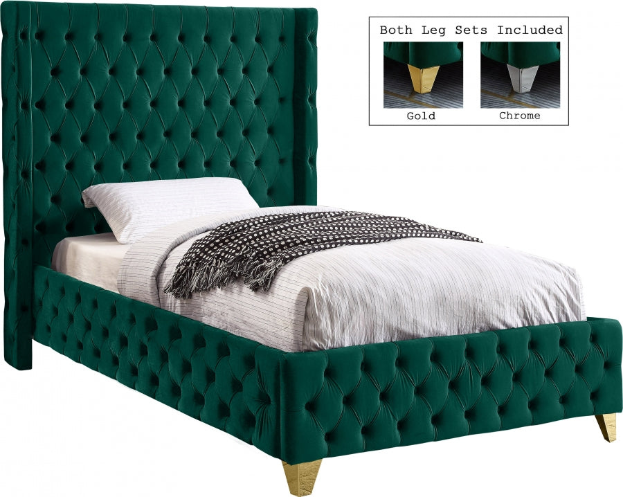Lit en velours Savane