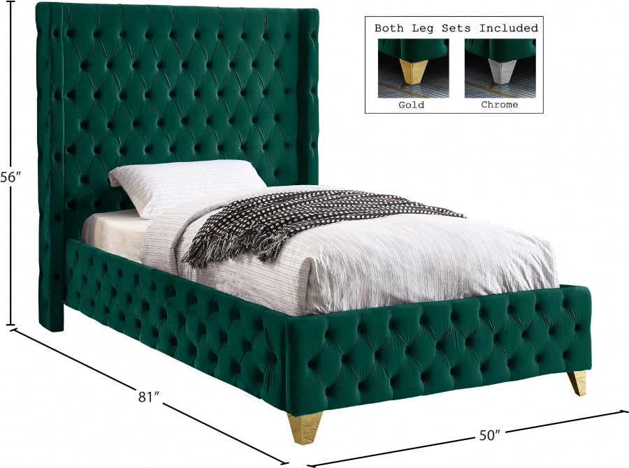 Lit en velours Savane