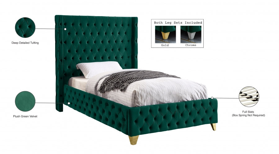 Lit en velours Savane