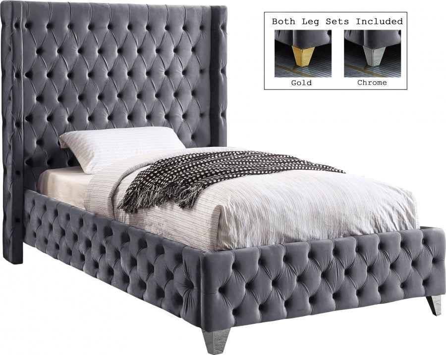 Lit en velours Savane