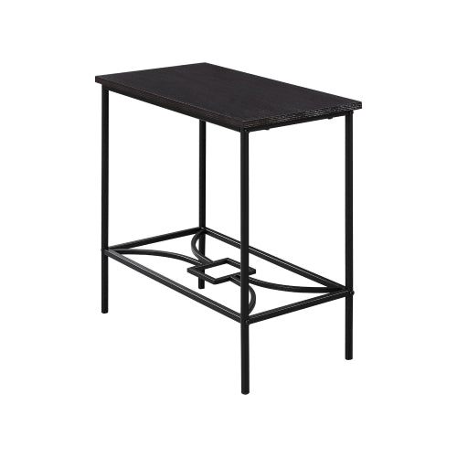 TABLE D'APPOINT - 22"H / ESPRESSO / METAL NOIR