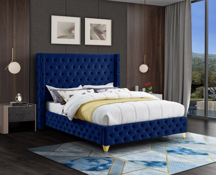 Lit en velours Savane