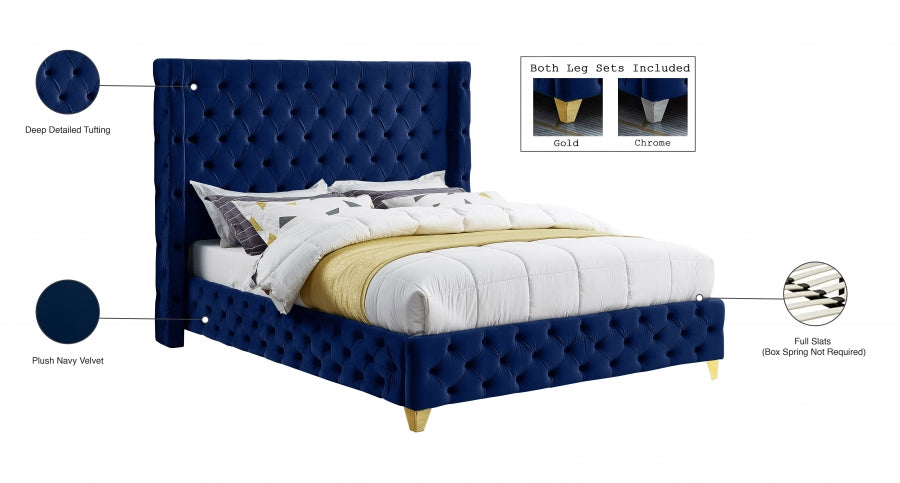 Lit en velours Savane