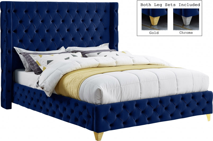 Lit en velours Savane
