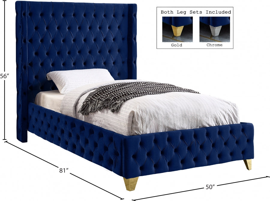 Lit en velours Savane