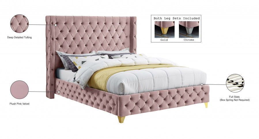Lit en velours Savane