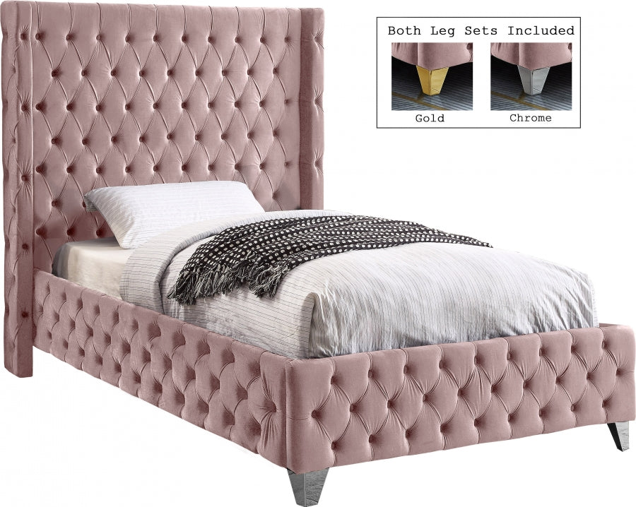 Lit en velours Savane