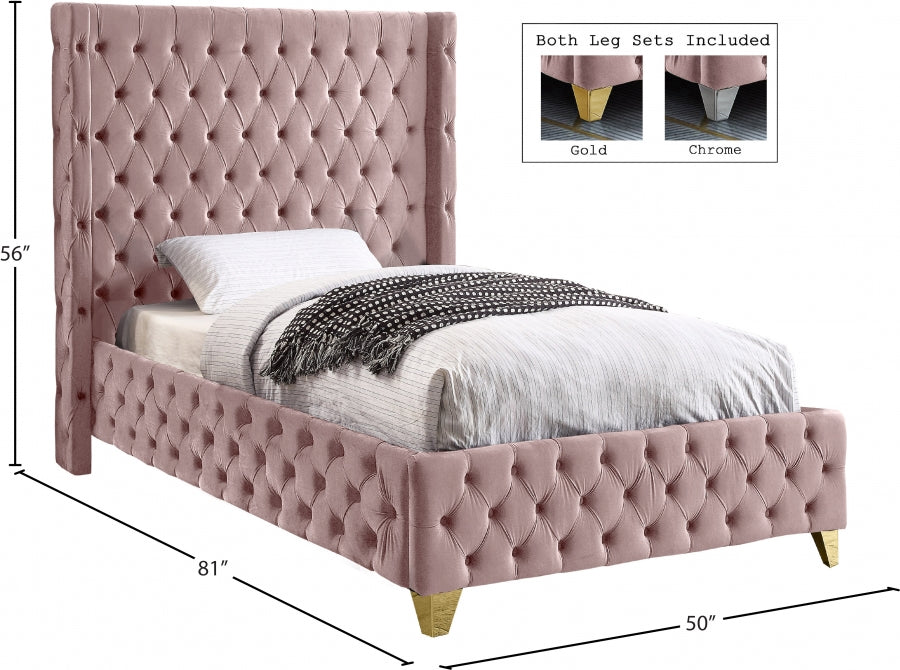 Lit en velours Savane