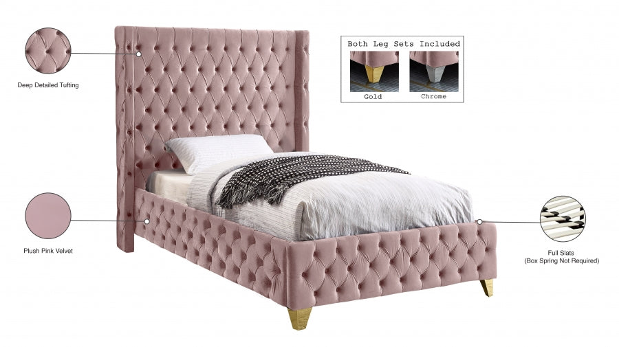 Lit en velours Savane