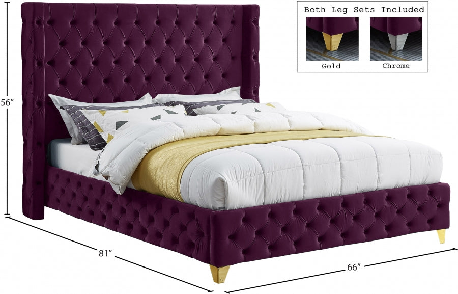 Lit en velours Savane