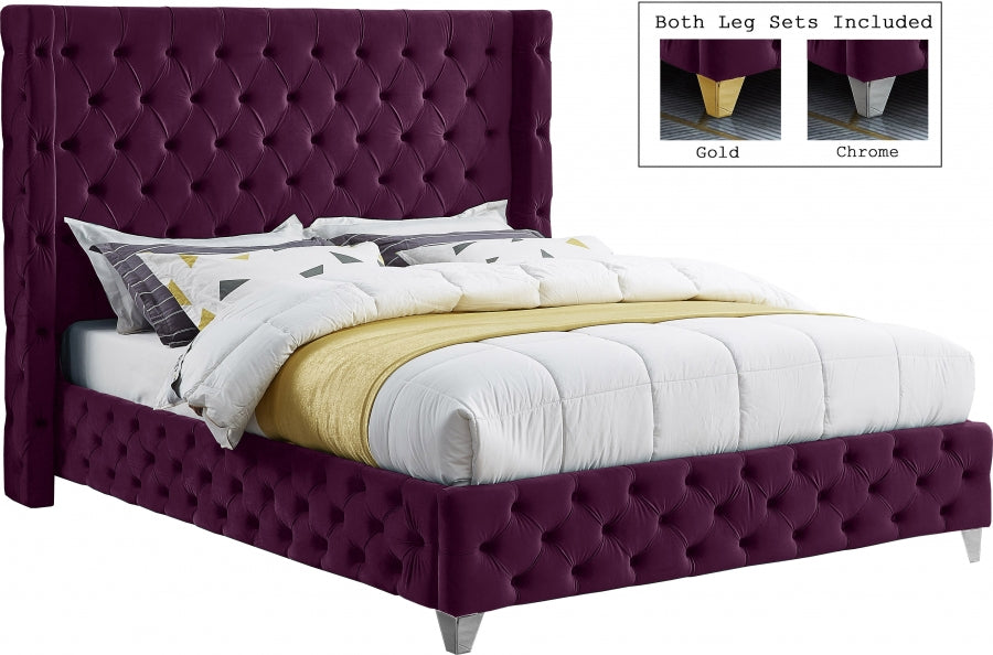 Lit en velours Savane