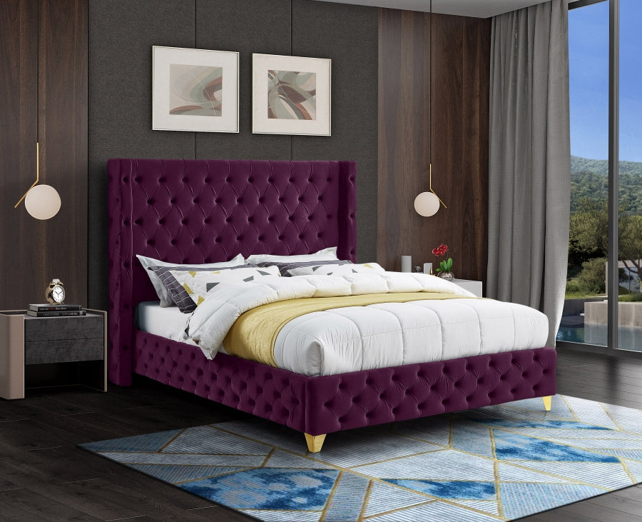 Lit en velours Savane