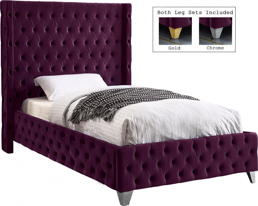 Lit en velours Savane