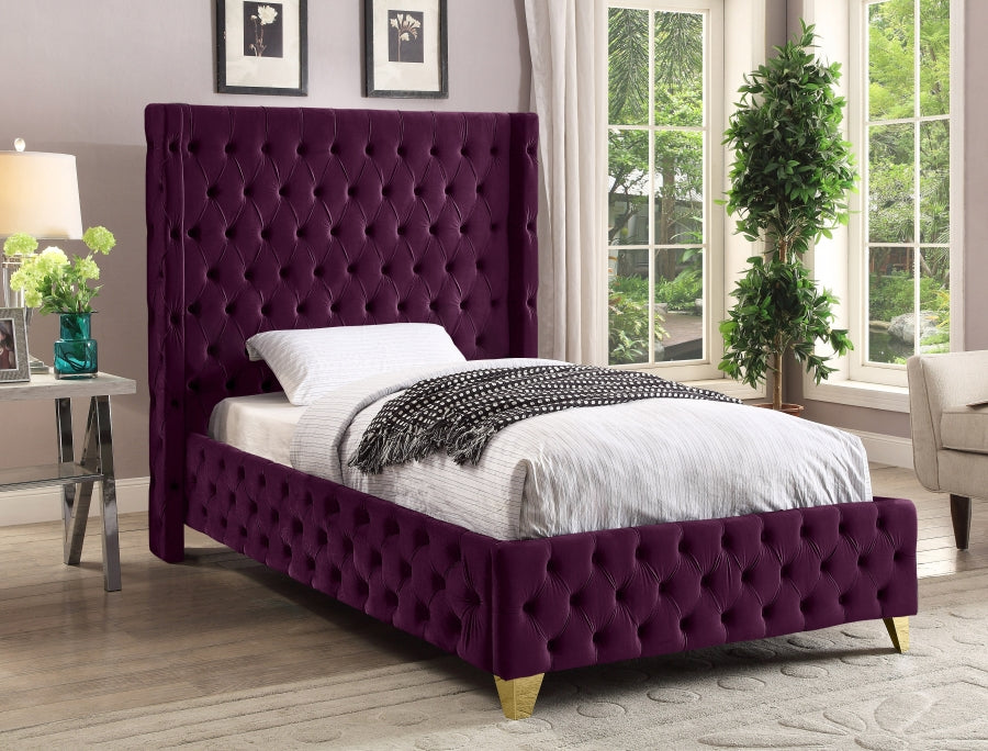 Lit en velours Savane