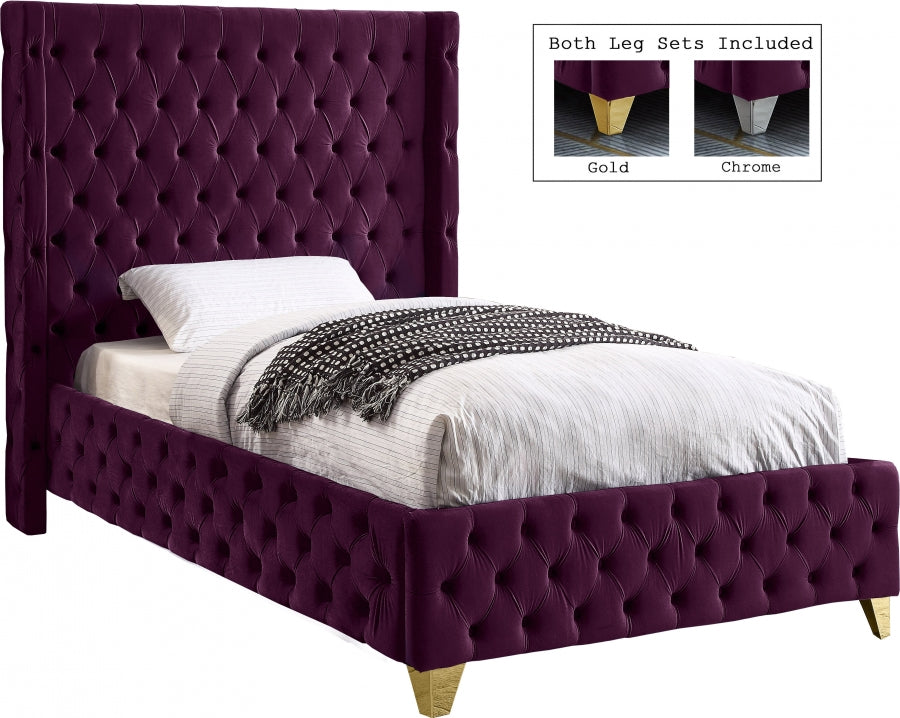 Lit en velours Savane